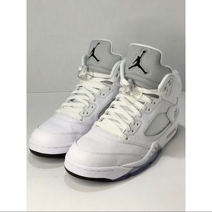 Air Jordan Retro 5 White Metallic Men’s size 10